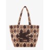 Fabric shopping bag with pegasus embossed maxi embroidery