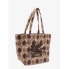 Fabric shopping bag with pegasus embossed maxi embroidery