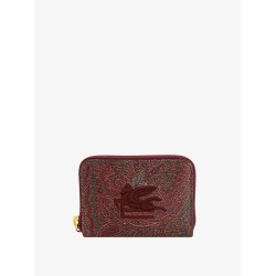 Paisley fabric card holder with embroidered etro pegaso logo