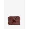 Paisley fabric card holder with embroidered etro pegaso logo