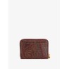 Paisley fabric card holder with embroidered etro pegaso logo