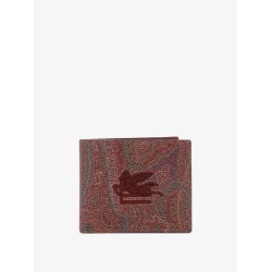 Coated canvas wallet with paisley motif