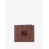Coated canvas wallet with paisley motif