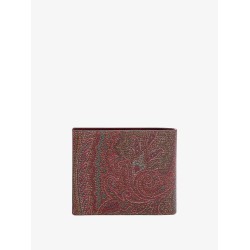 Coated canvas wallet with paisley motif