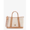 Luisa canvas and leather handbag with frontal monogram