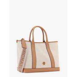 Luisa canvas and leather handbag with frontal monogram