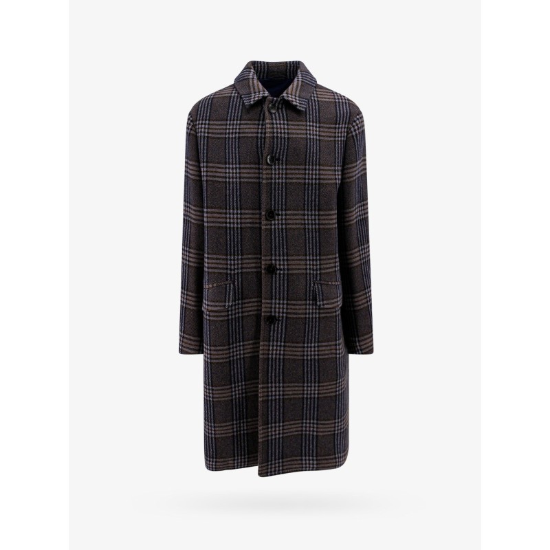Tartan wool and cashmere coat