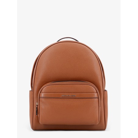 Bex leather backpack with frontal logo patch