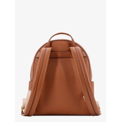 Bex leather backpack with frontal logo patch