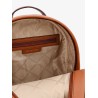 Bex leather backpack with frontal logo patch