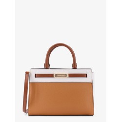 Primrose leather handbag with frontal logo