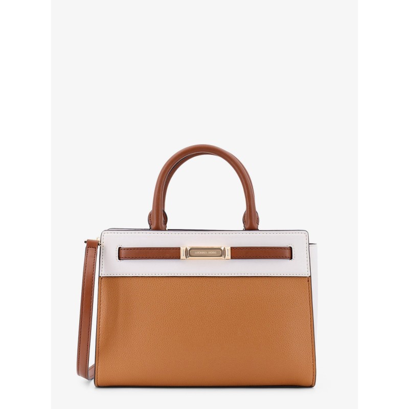 Primrose leather handbag with frontal logo