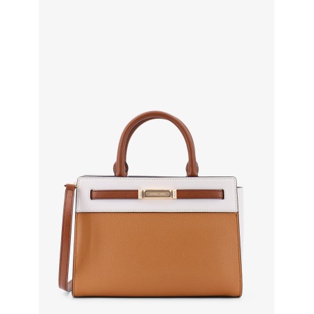 Primrose leather handbag with frontal logo