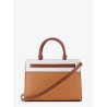 Primrose leather handbag with frontal logo