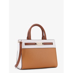 Primrose leather handbag with frontal logo