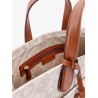 Gigi covered canvas handbag with empire logo print