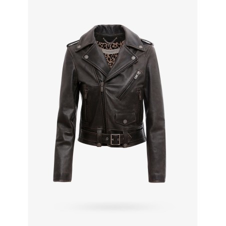 Slim fit Destiny lived-in effect leather biker