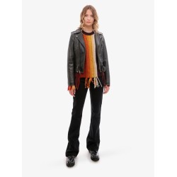 Slim fit Destiny lived-in effect leather biker