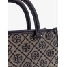 T Monogram E/W fabric and leather bag