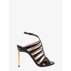 Leather sandals with croco print