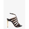 Leather sandals with croco print