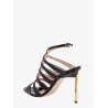 Leather sandals with croco print