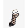 Leather sandals with croco print
