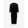 Viscose and silk dress with rafia details