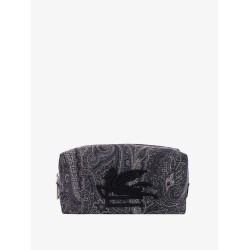 Coated canvas beauty case with paisley motif