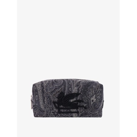Coated canvas beauty case with paisley motif