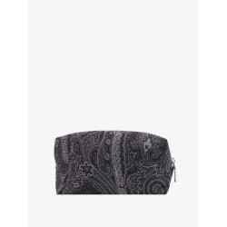 Coated canvas beauty case with paisley motif
