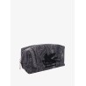 Coated canvas beauty case with paisley motif