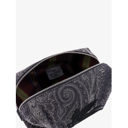 Coated canvas beauty case with paisley motif