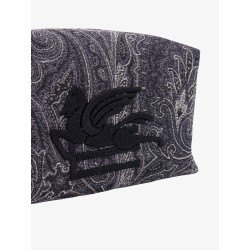 Coated canvas beauty case with paisley motif