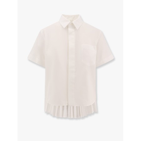 Cotton shirt with pleated insert on the back