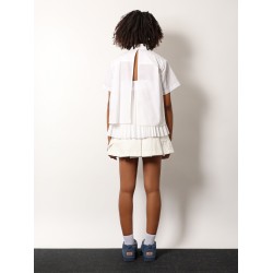 Cotton shirt with pleated insert on the back