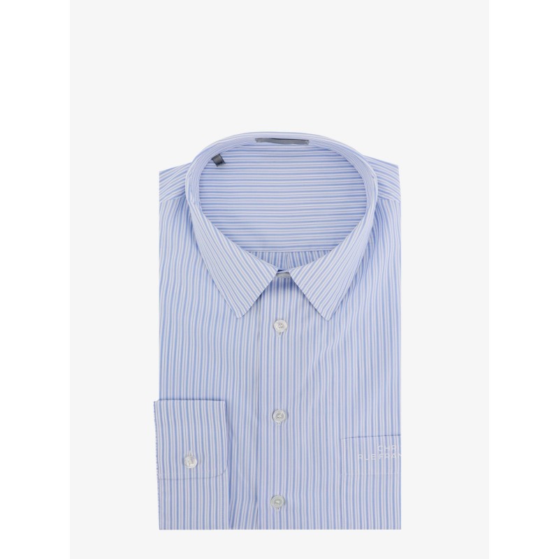 Cotton shirt with striped motif