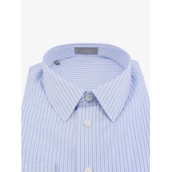 Cotton shirt with striped motif