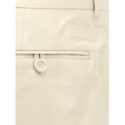 Cotton and silk casual fit trouser
