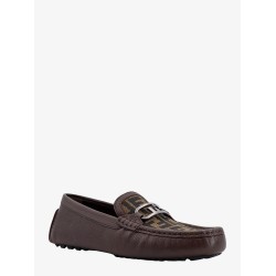Leather sneakers with ff insert