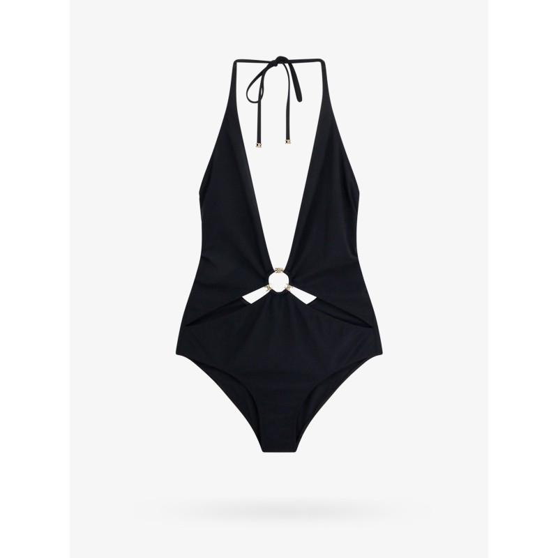 Nylon one-piece swimsuit with frontal ring
