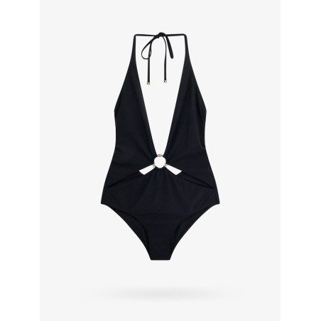 Nylon one-piece swimsuit with frontal ring