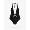 Nylon one-piece swimsuit with frontal ring