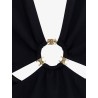 Nylon one-piece swimsuit with frontal ring