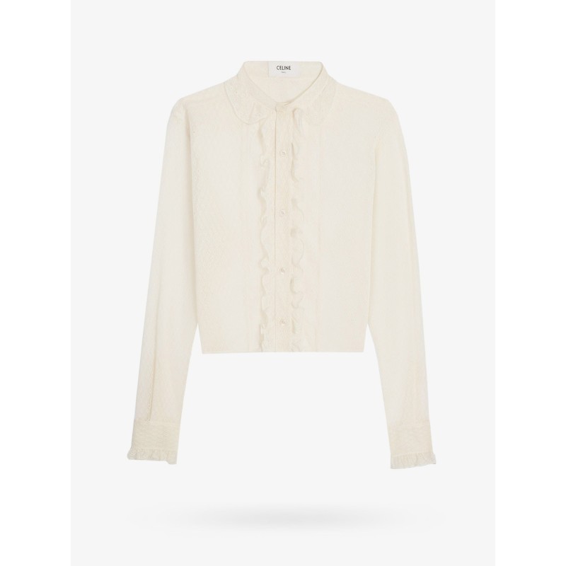 Cotton shirt with all-over embroideries