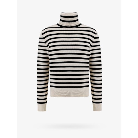 Wool and cashmer sweater with striped motif