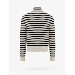 Wool and cashmer sweater with striped motif