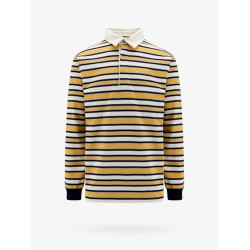 Cotton polo shirt with striped motif
