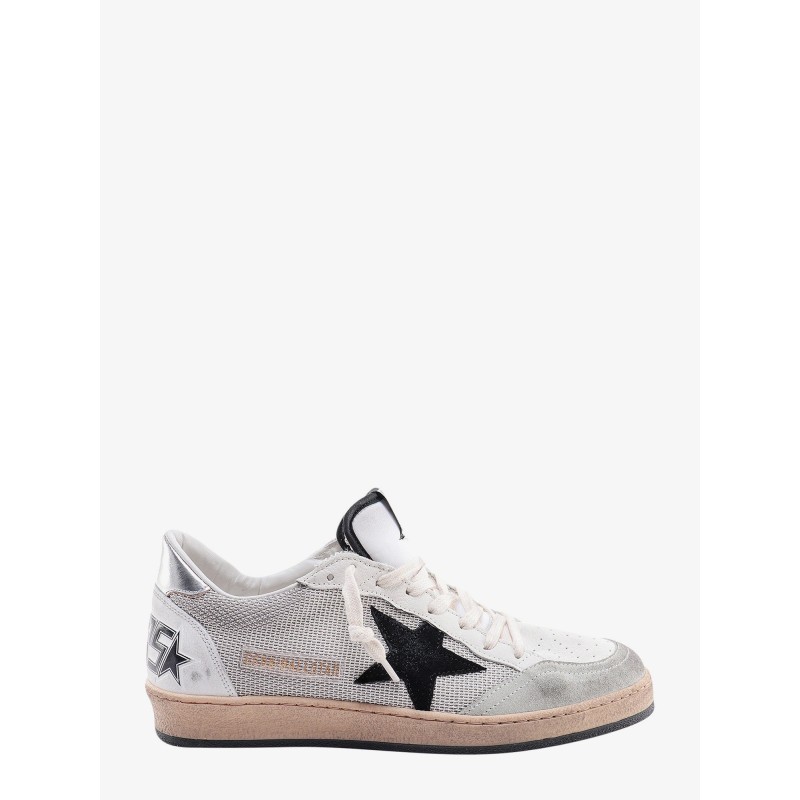 Ball star perforated nylon and leather sneakers with iconic suede star