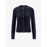 Cotton cardigan with contrasting logo